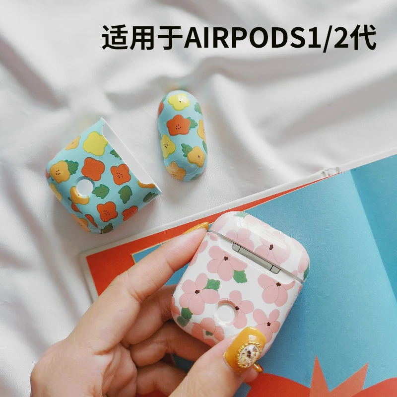 Airpods Cover Airpods1/2 Беспроводная bluetooth-гарнитура с мультяшным цветком для девочек |