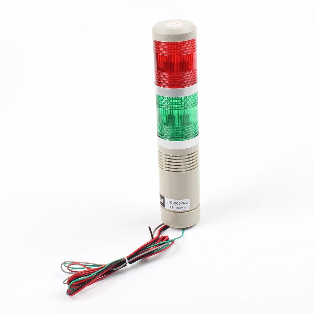 Светодиодный AC220V 110V DC 12V 24V предупреждающий сигнал лампа красный зеленый желтый вспышка промышленная башня сигнальная лампа LTA-505 красный и зеленый 2 слоя