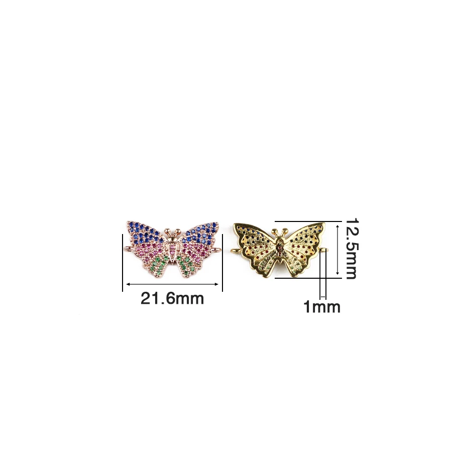 JHNBY 1PCS butterfly bracelet necklace Pendant accessories brass Pave Zircon Charms women beads for Jewelry making DIY Findings | Украшения