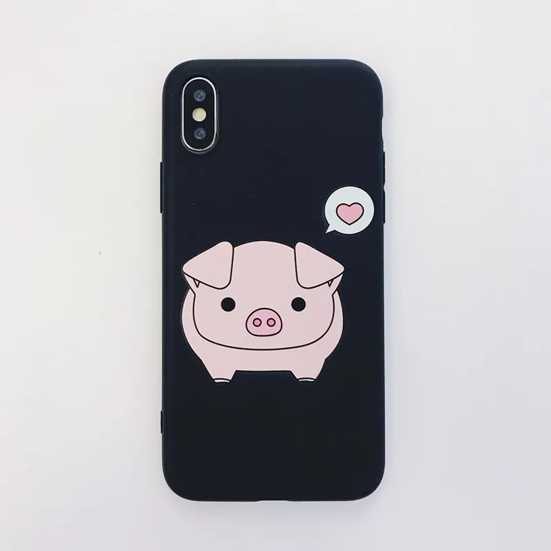 Cute Soft TPU Case Pink Piggy Funny Cartoon Little Pig Silicon Phone For Iphone6 6S 6Plus 7 8 X Fashion |