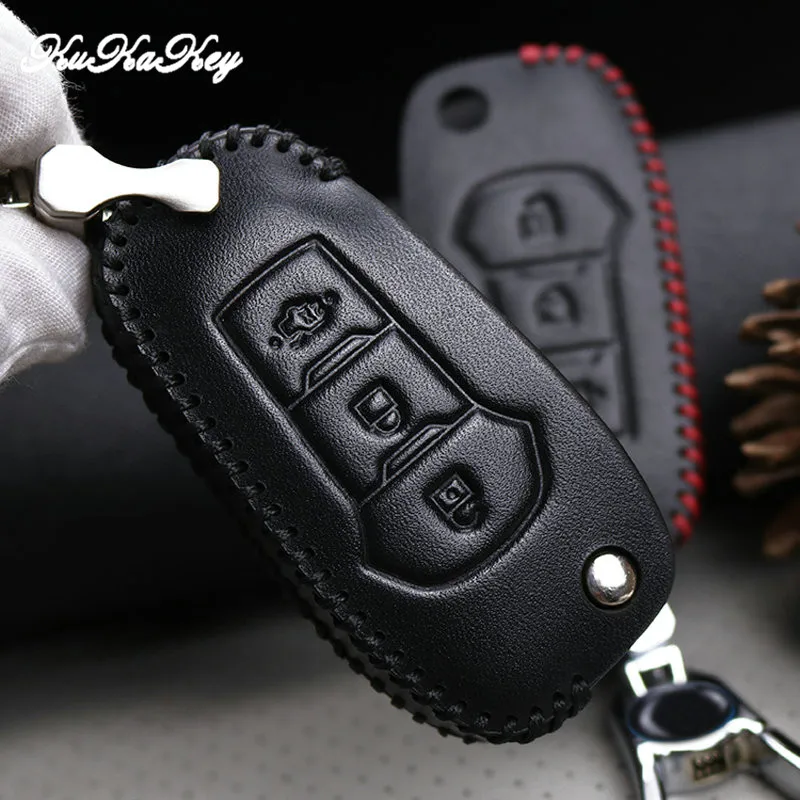 Чехол для автомобильного ключа пульта из натуральной кожи Ford Fiesta Focus 3 4 MK3 MK4 Mondeo