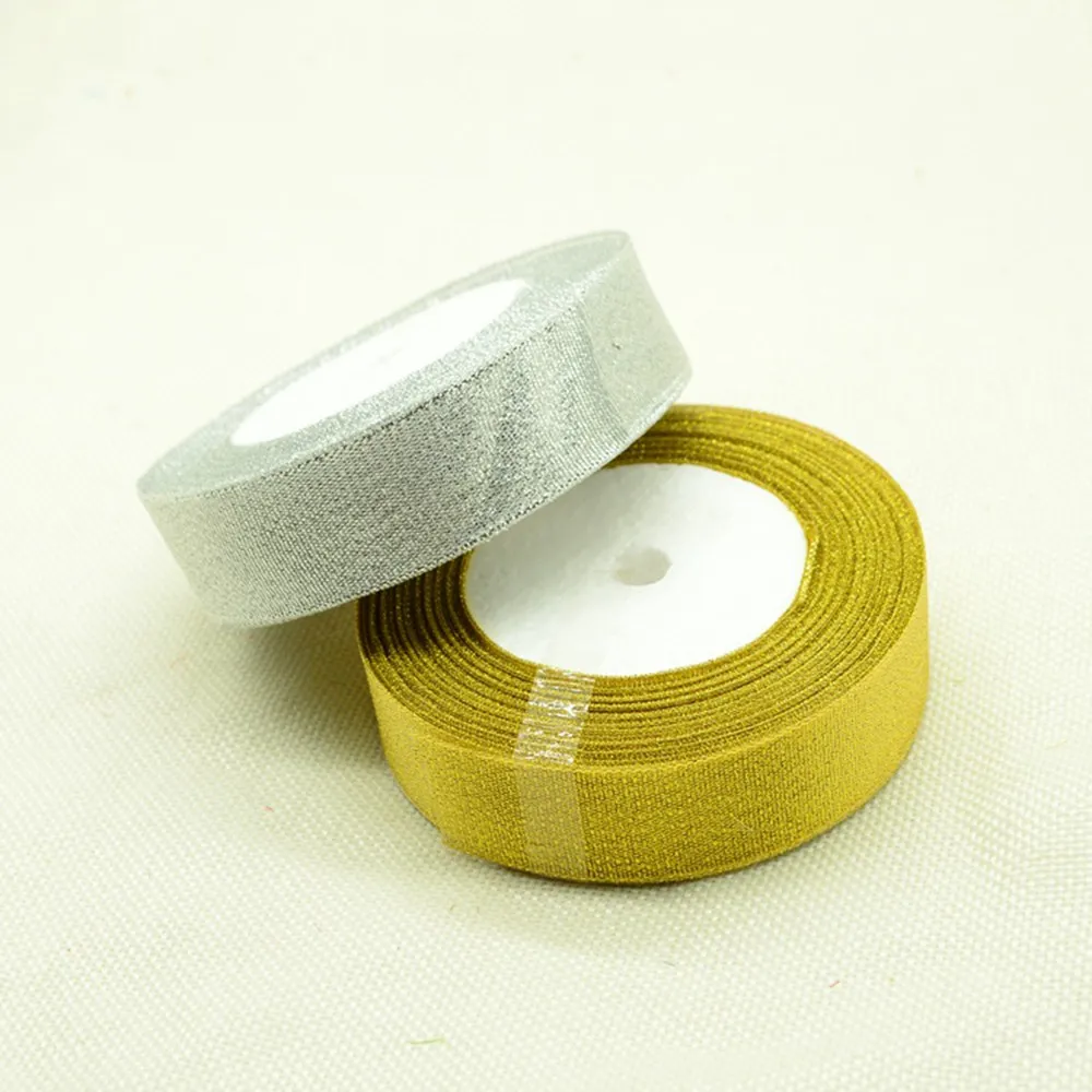 Gold silk Satin Ribbon 25Yards 25mm Packing Material DIY Craft Wedding Party Decoration Gifts box Wrapping Scrapbooking Supplies | Дом и сад