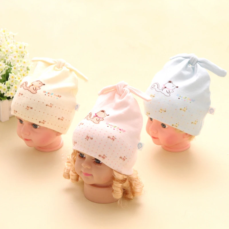 Шапка для новорожденных с изображением белки и кроличьих ушек головные уборы