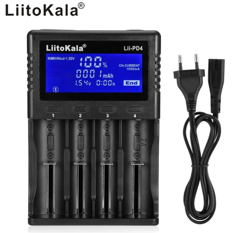 LiitoKala LiiPD4 18650 cargador de bateria para 26650 20700 18350 17500 16340 AA AAA 3 7 V/3 2 V/1 V/bateria liio NiMH|Зарядные