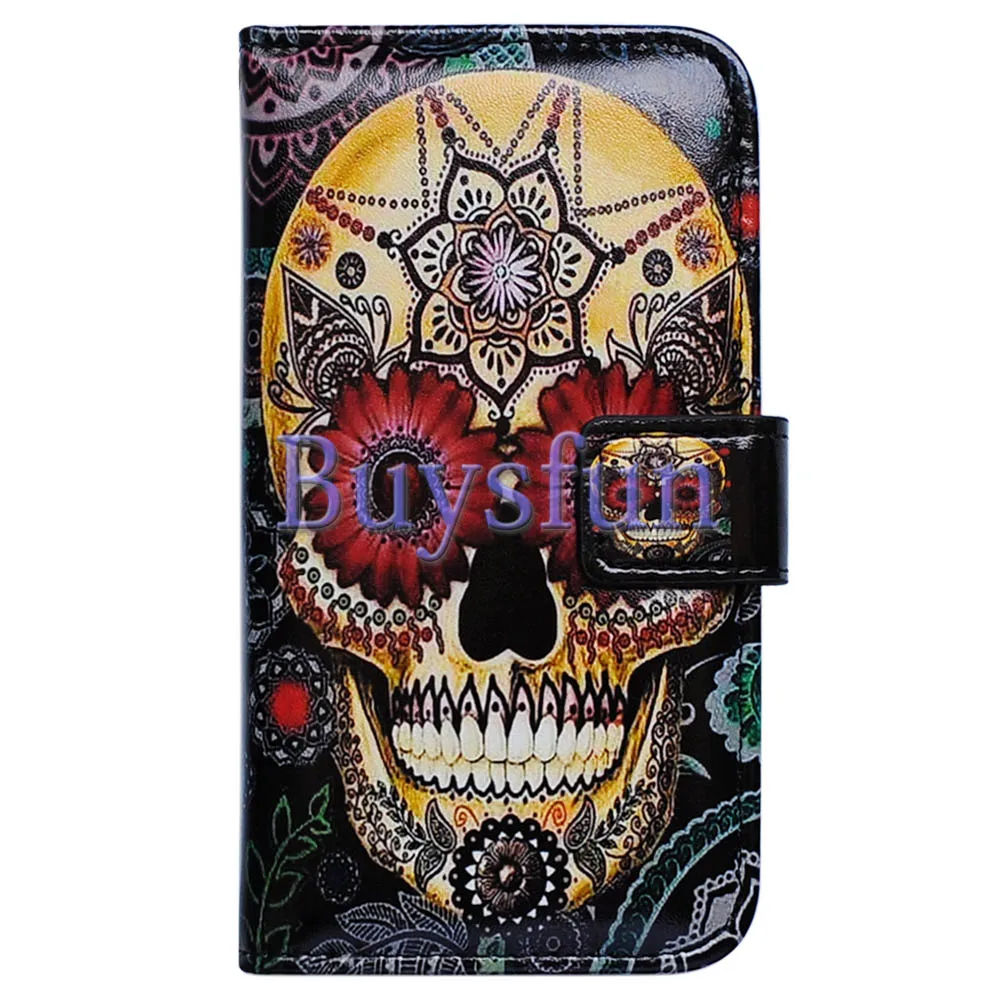 Bcov Золотой Цветочный Череп Кожаный Бумажник Чехол Обложка Для Samsung Galaxy S7 103022284 |