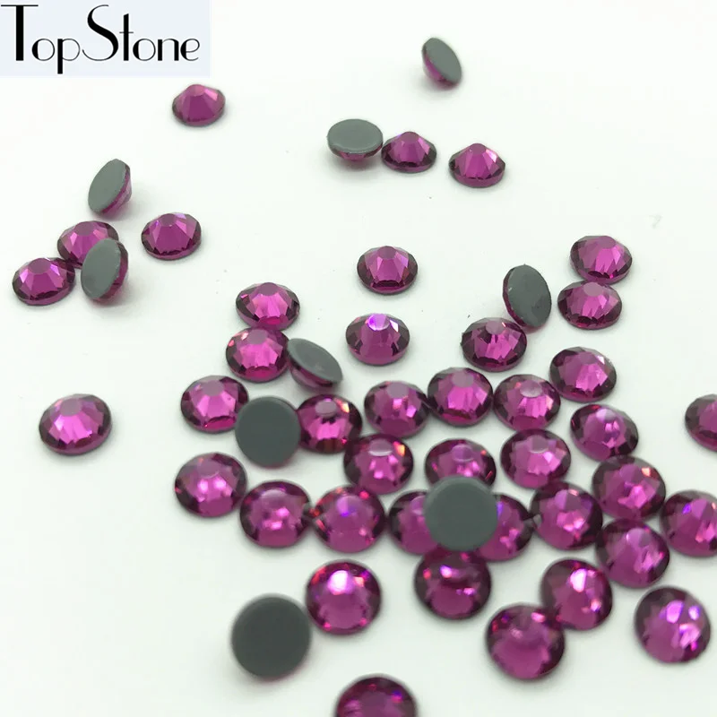 TopStone высокое качество SS16 SS20 SS30 кристалл фуксия исправление Стразы Утюг на