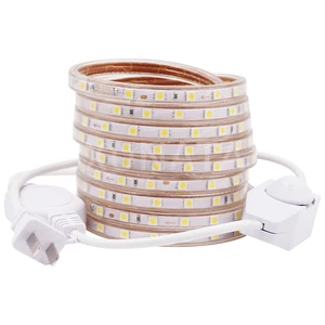 Светодиодная лента с регулируемой яркостью 110 в 120 в 5050 SMD гибкий светодиодный светильник s 60 светодиодовм водонепроницаемая светодиодная лента IP67 веревочный светильник Открытый светильник ing лампа