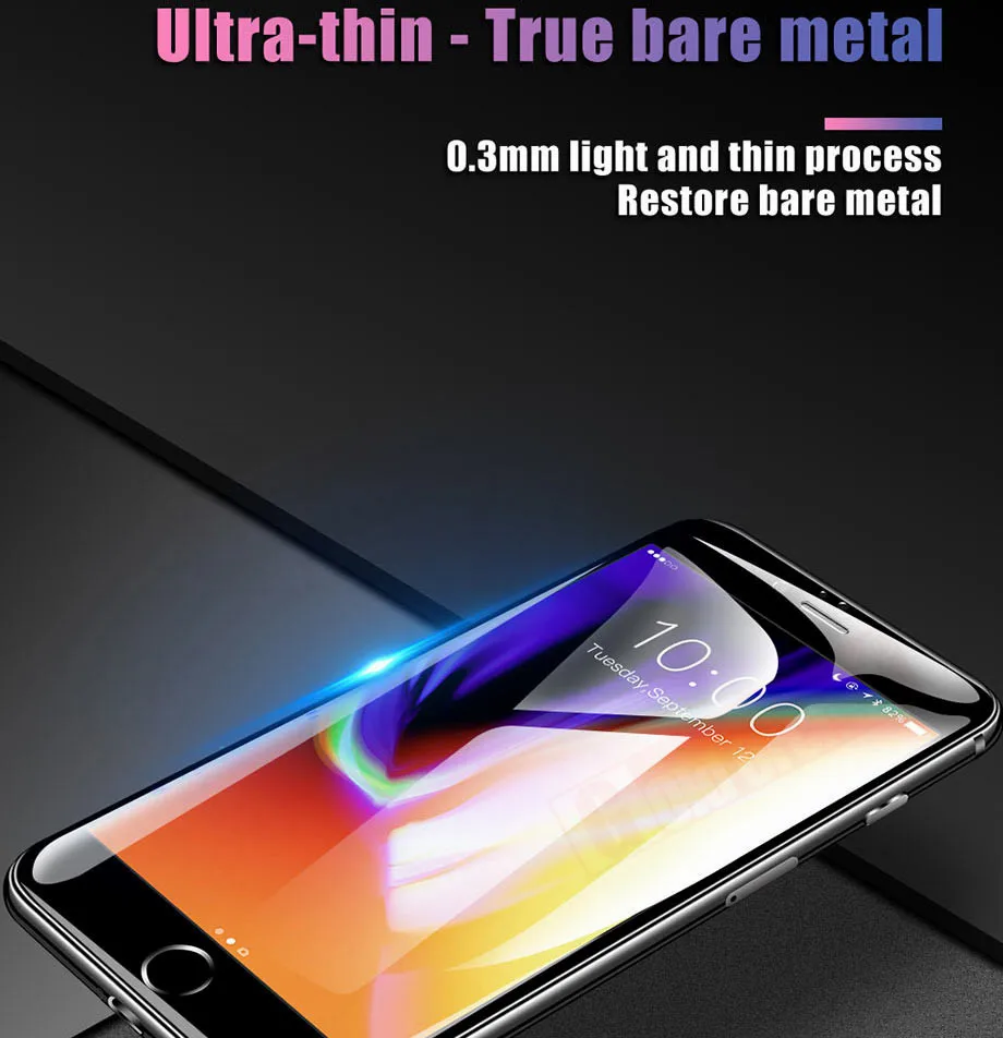 5D изогнутое полное покрытие из закаленного стекла для iphone 6 7 Plus, Защитное стекло для экрана для iphone 7 8 Plus X, защитная пленка