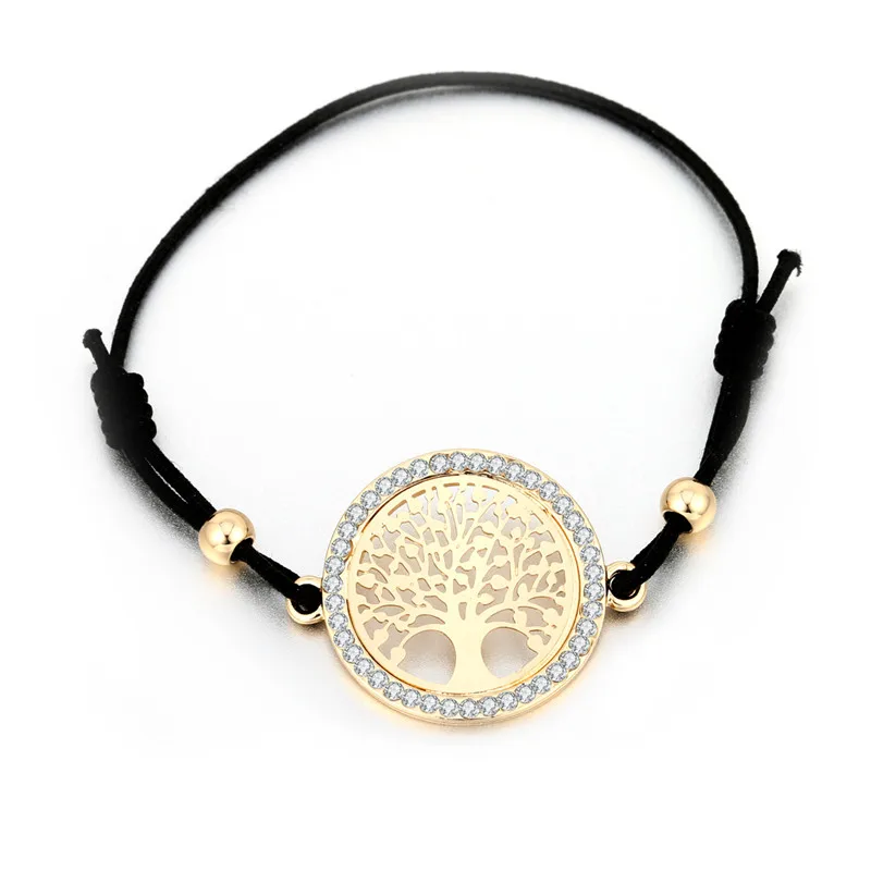 Лидер продаж классический кулон в виде дерева жизни эластичные браслеты черные