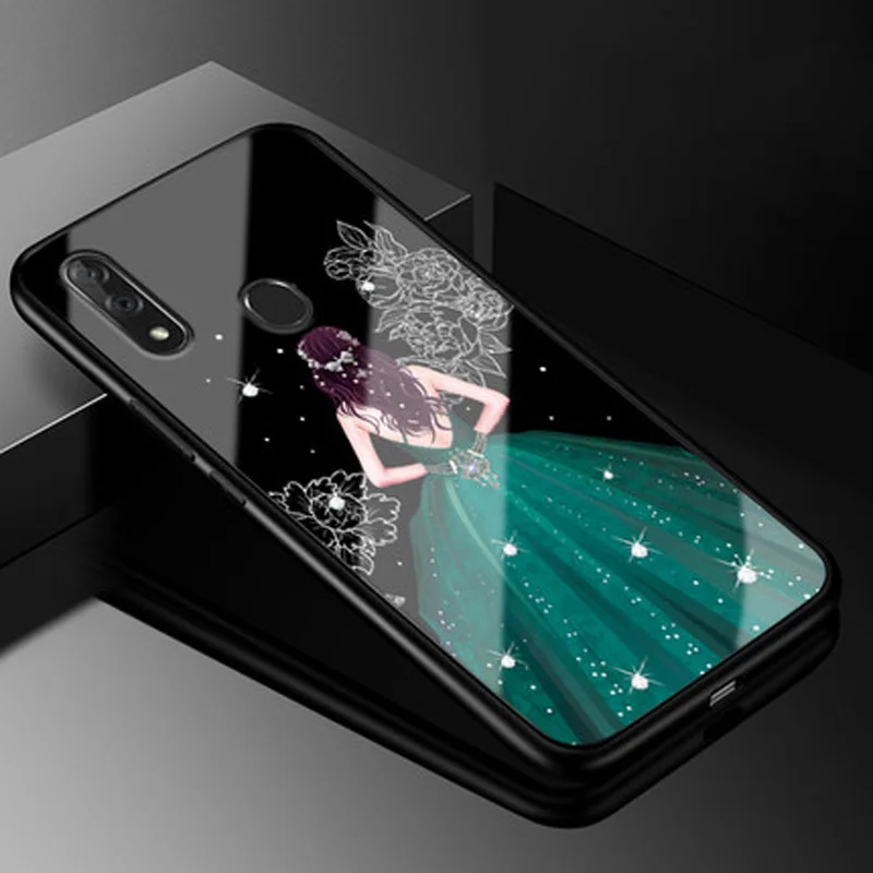 Чехол для zte blade V10, Модный чехол из закаленного стекла+ чехол с мягкими краями для zte blade V10 V1000, стеклянный жесткий чехол s V 10, оболочка funda