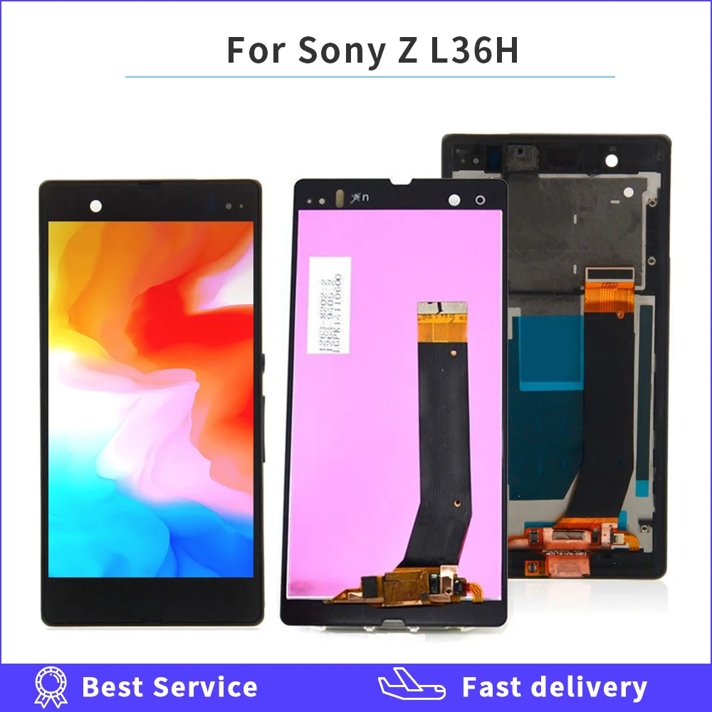 5 дюймовый дисплей для SONY Xperia Z ЖК сенсорный экран с рамкой сменный L36H C6603 C6602