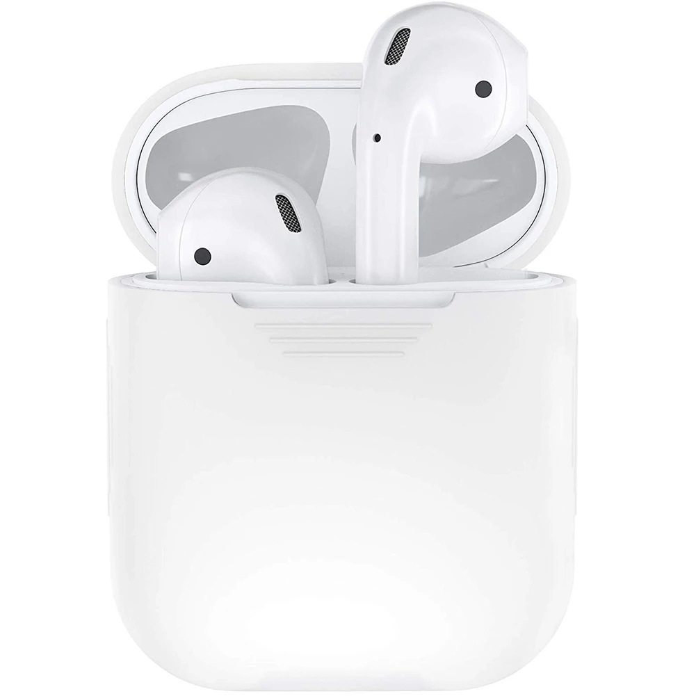 Белый Противоударный мягкий силиконовый защитный чехол для Apple, для AirPods 2nd, Модные Портативные защитные чехлы - Цвет: Белый