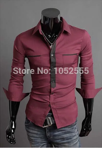 Men's Fashion Formal Casual Shirt Long Sleeve Classic Slim Fit Dress Shirts Tops Size M L XL XXL MN241 | Мужская одежда