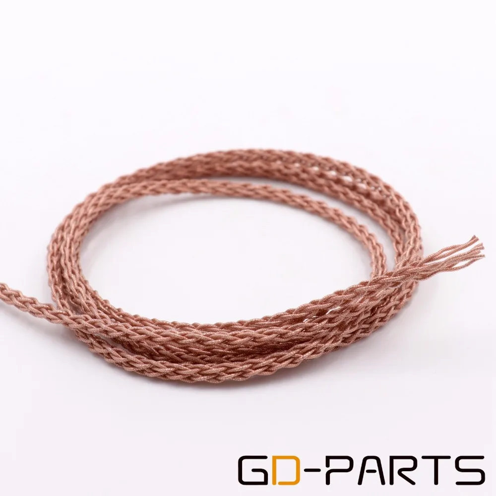 GD PARTS Гибкая оплётка 6N OCC медный кабель для наушников из мягкого ПВХ Серебристая