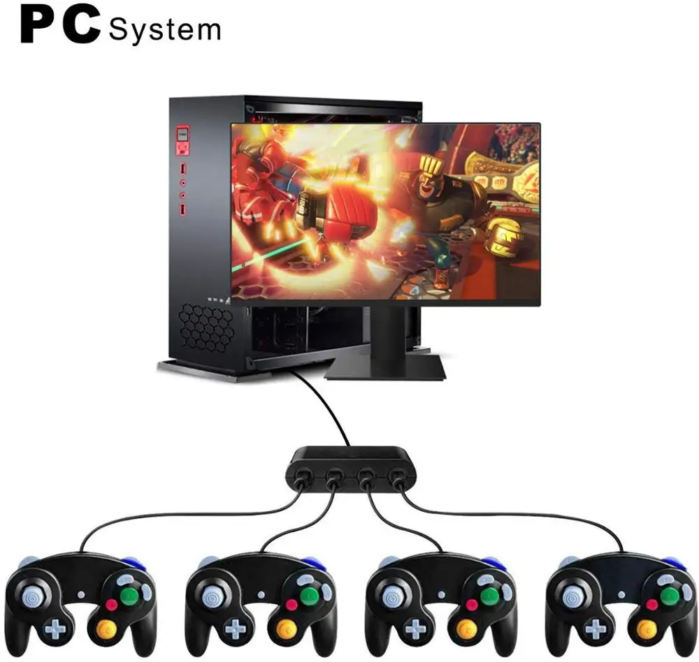 Адаптер контроллера KINGTOP USB для nintendo Switch & PC с 4 слотами Plug and Play не требуется