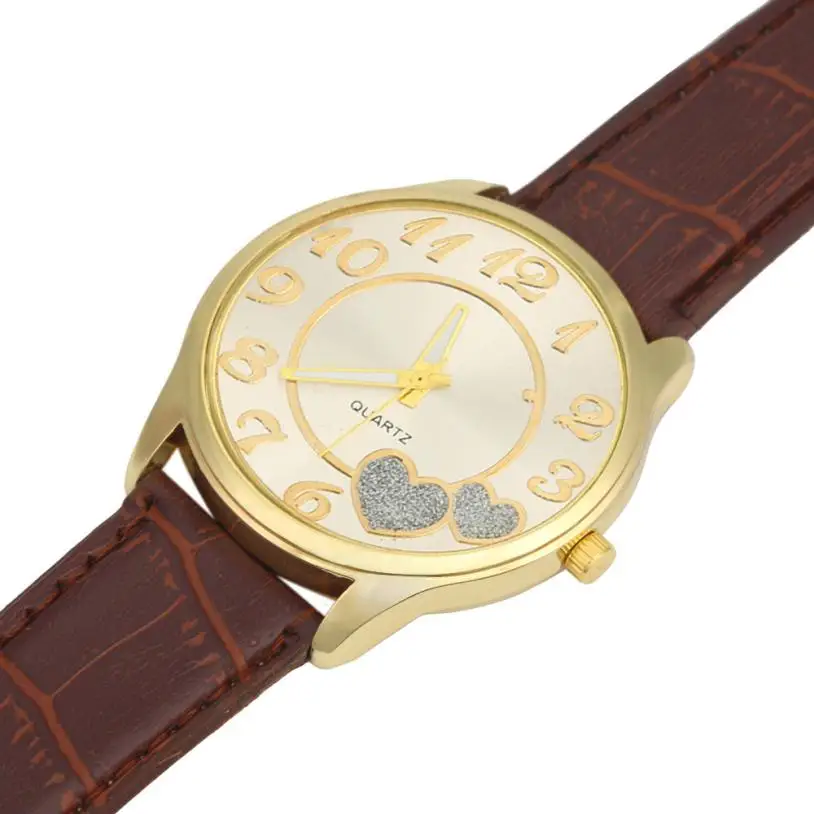 Женский кожаный ремешок аналоговый роскошный бренд кварцевые женские часы