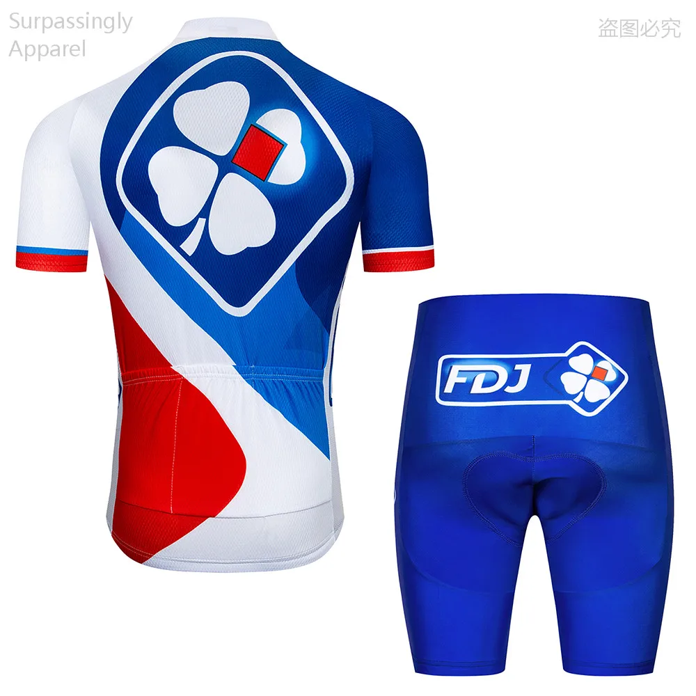 2018 UCI TEAM Blue FDJ Cycling Jersey Bike Short Suit Ropa Ciclismo Mens Summer Pro Bicycle Sportswear Maillot Culotte 9D Gel | Спорт и