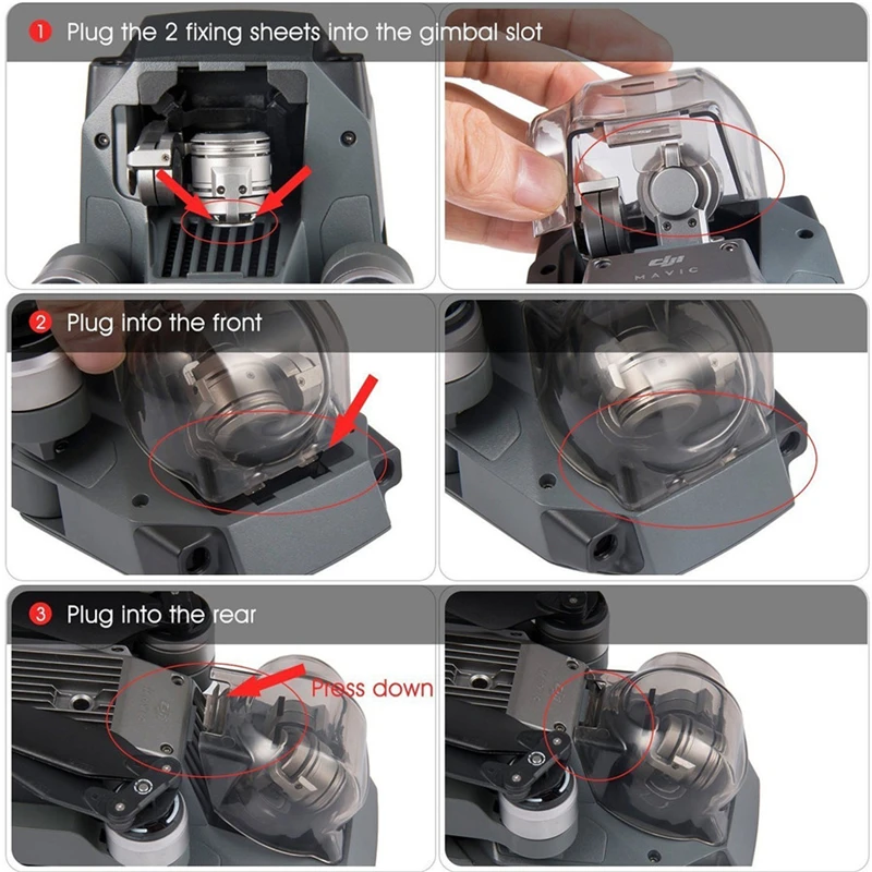 DJI Mavic Pro карданный замок и крышка объектива камера протектор для интегрированной защитной крышки серый и прозрачный серый