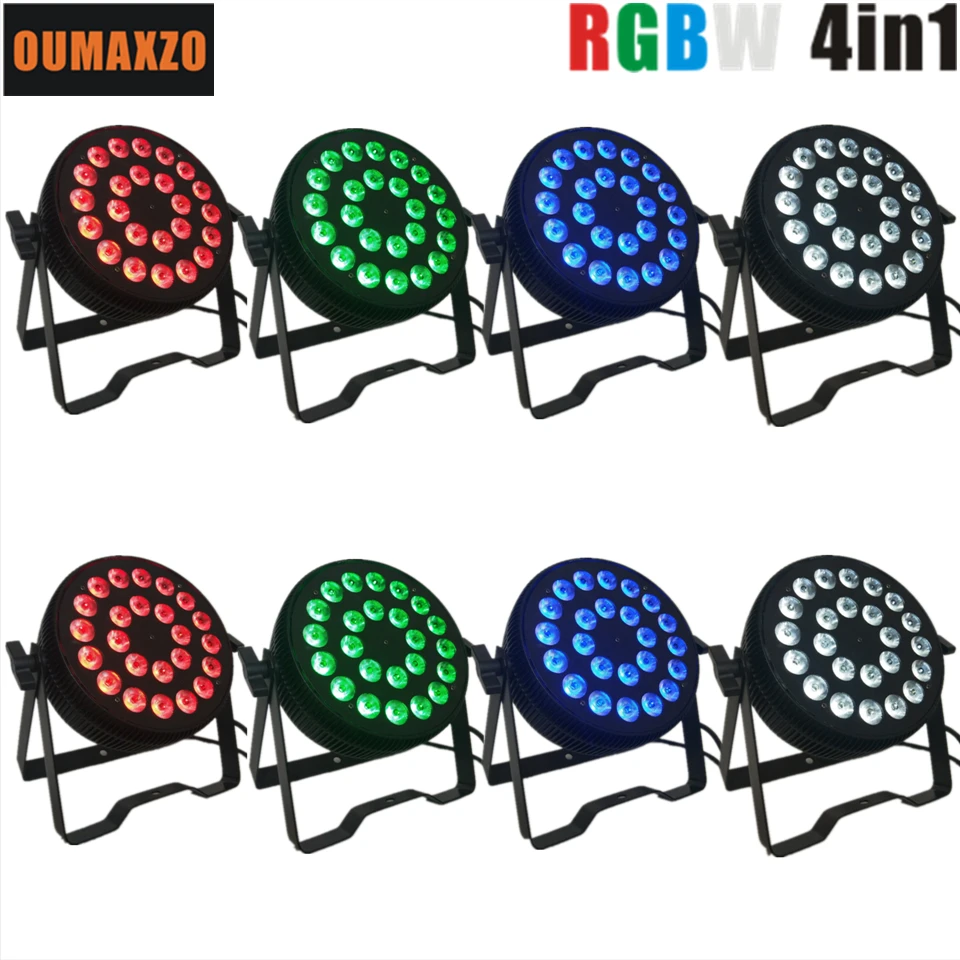 

8pcs/lot new flat slim par 24pcs*12w 4in1 rgbw control LED Par Can Indoor led par light rgbw 4in1 dmx 512 dj lights 24x12w par