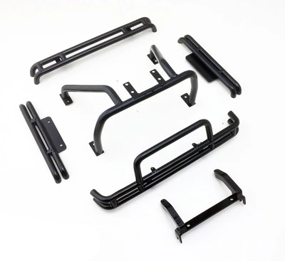 ALL SETS (BLACK) 1/10 RC автомобиль металлический бампер W/рулонная клетка, пригодная для 1:10 масштаб Рок Гусеничный игрушки модель пикап Тамия брюзер аксессуары для модернизации частей - Цвет: ALL SETS (BLACK)