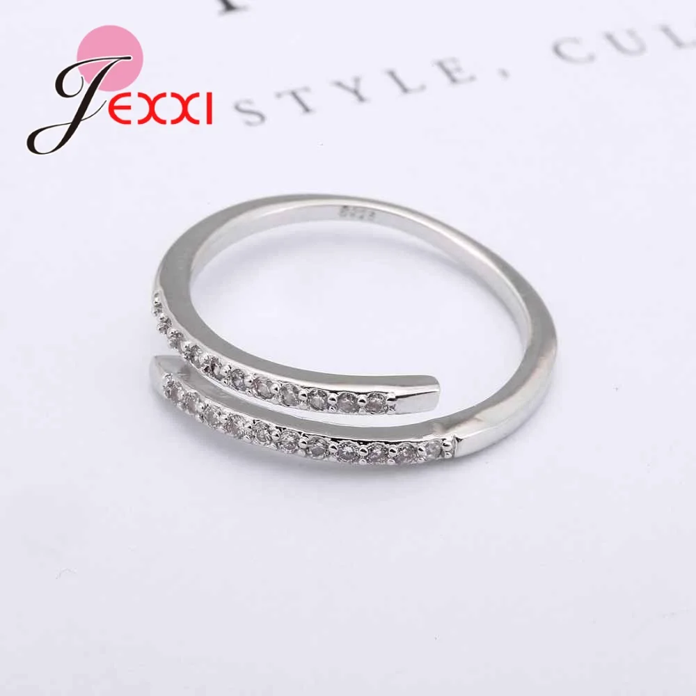 Женское кольцо из серебра 100% пробы с фианитом|open ring|designer ringring design |