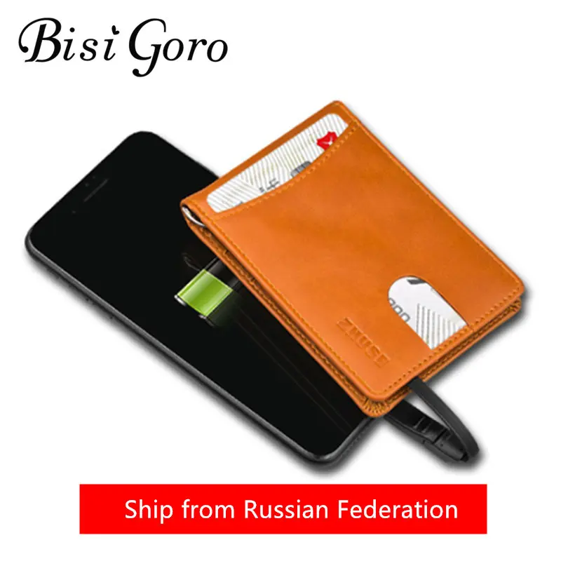 BISI GORO 2019 Умный кошелек унисекс короткий с usb зарядным бумажником адаптация для Ipone