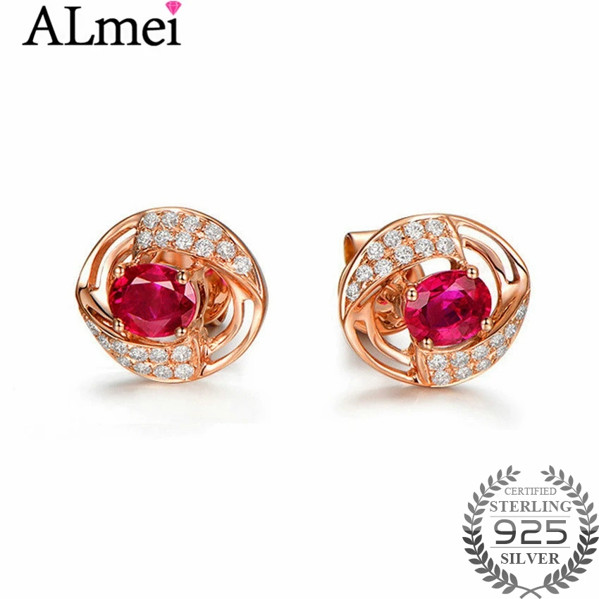 Almei романтические ювелирные изделия 2017 серьги-гвоздики для свадьбы Серебро 925