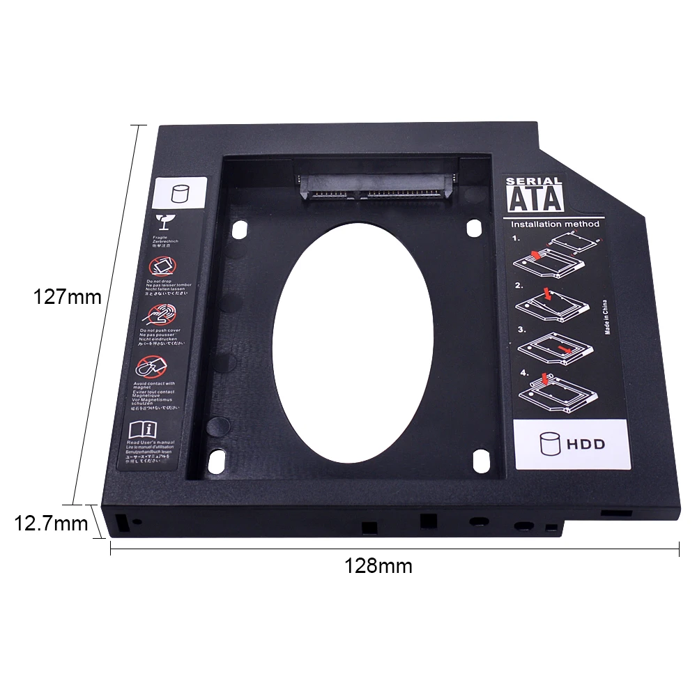 CHIPAL Универсальный 2nd HDD Caddy 12 7 мм SATA 3 0 для 2 5 &quot2 ТБ SSD чехол Корпус жесткого диска