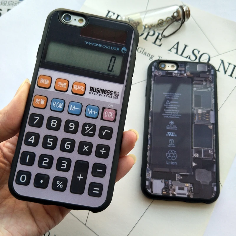 Ретро калькулятор ТПУ чехол для iPhone 6s plus зеркальный силиконовый 7 X Xs 6 8 Plus Чехлы