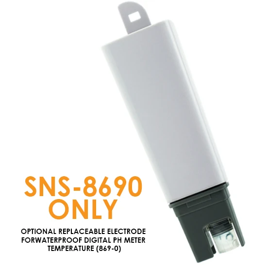 SNS-8690 Цифровой измеритель pH и температуры 0~ 14PH 3 точки калибровки IP66 брызгозащищенный и пылезащищенный двойной цифровой тестер воды для бассейнов - Цвет: SNS-8690