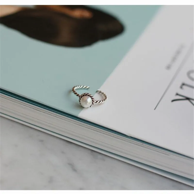 b127 2016 new fashion S925 pure silver restoring ancient ways is old natural freshwater pearl ring | Украшения и аксессуары