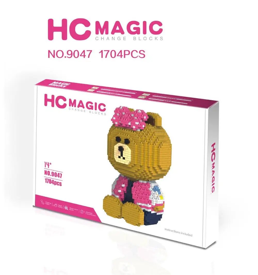 9047 HC Конструкторы "Magic" с оригинальной коробкой Большие размеры строительные блоки аниме модель кирпича с рисунком героев из мультфильмов, Фигурки игрушки для детей, подарки - Цвет: 9047