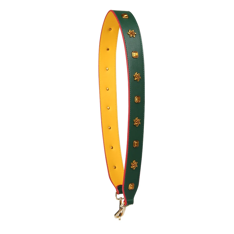 Green Yellow Сумка с заклепками, ремешок для замены, сумка для женщин и девушек, ремень с ручкой, сумка через плечо известного бренда, запчасти, аксессуары S174 - Цвет: Green Yellow