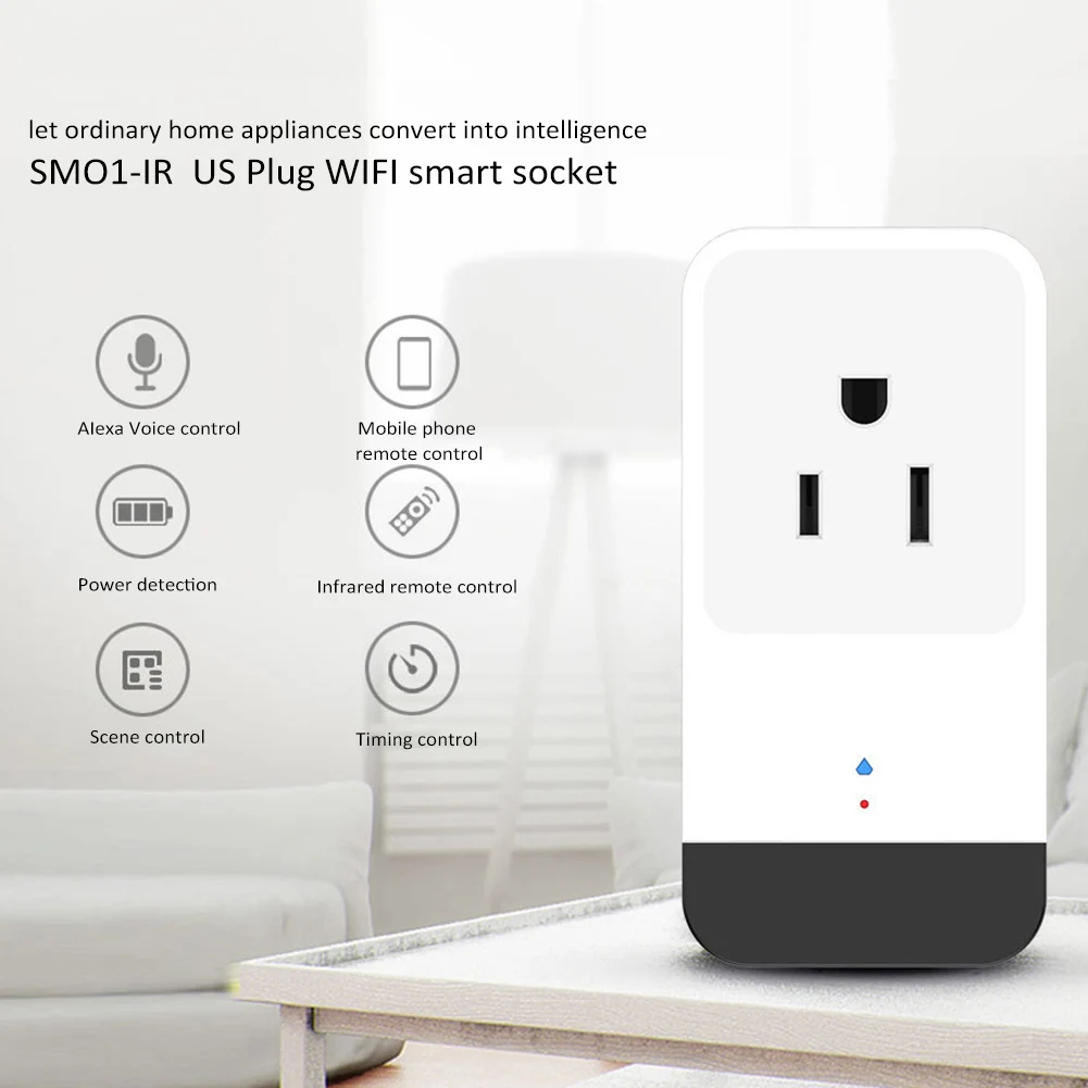 Умная розетка с ИК подсветкой Wi Fi голосовым управлением и через приложение|smart plug