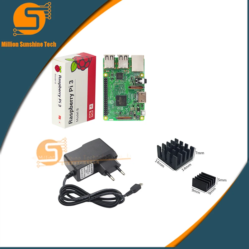 Raspberry Pi 3 Model B+Plus starter kit PI board+Heat Sink+5V 2.5A Power free shipping | Компьютеры и офис