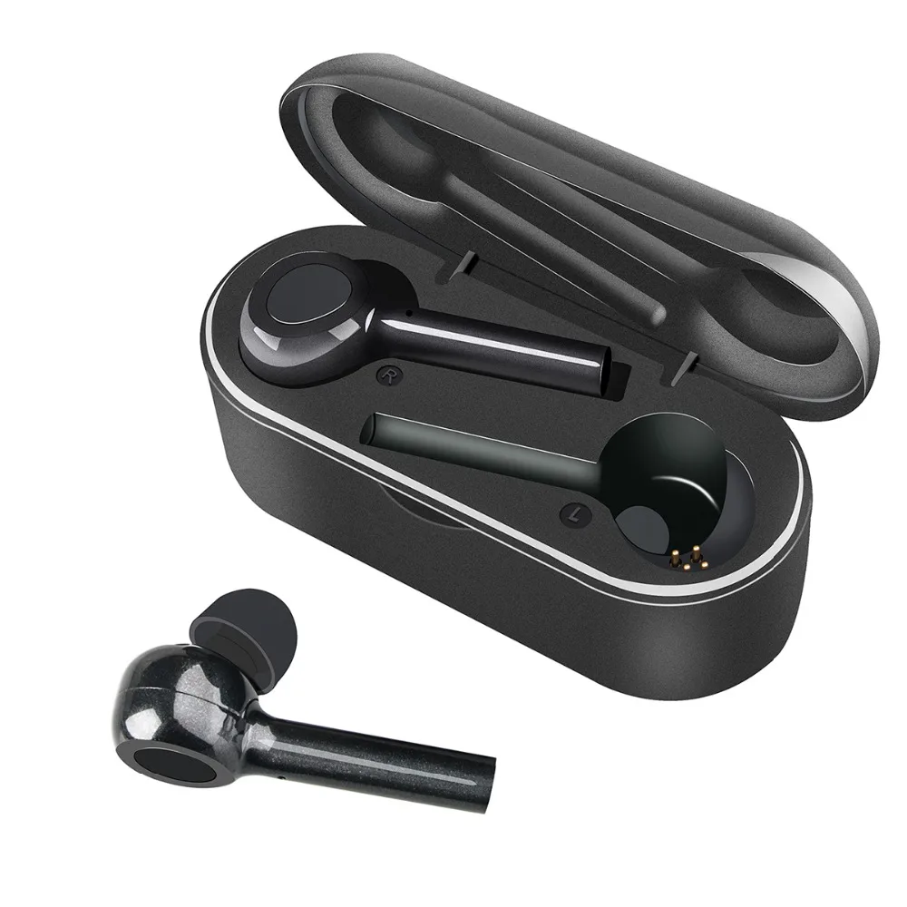 

SOONHUA Bluetooth 5.0 TWS Stereo In-ear Headphone Built-in Mic Motion Sweat-Proof Light Comfortable Headset With Charging Box