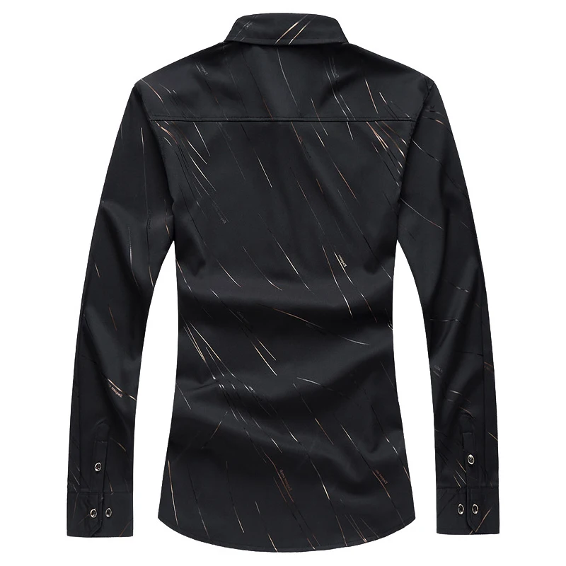 

MenCasual Shirt 2019 Autumn New Fashion Business Printed Long Sleeve Shirt Male Brand Clothes Plus Size 5XL 6XL 7XL