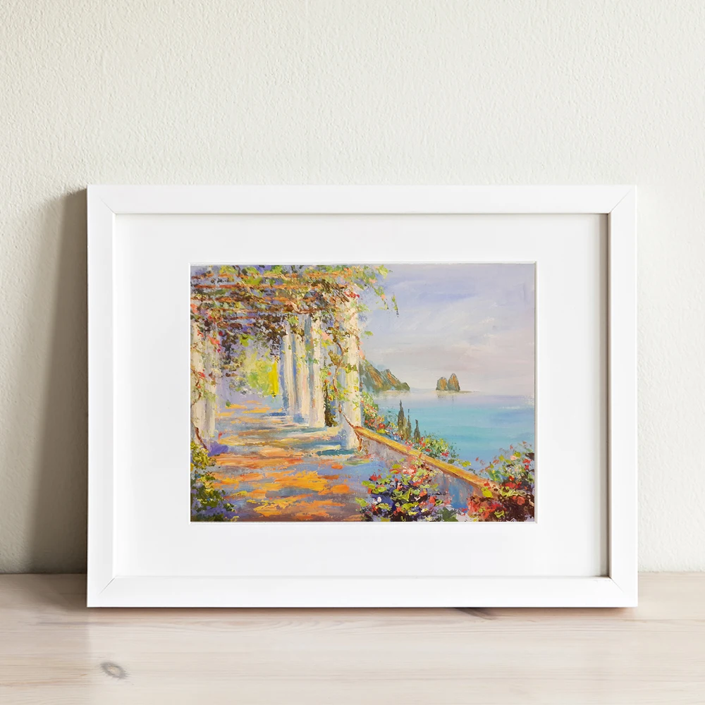 Allenjoy весенние картины маслом цветы jardiniere пляж сад постеры для стены Европейский