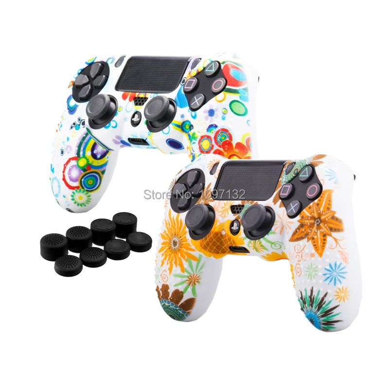 10 в 1 для Sony Dualshock PS4 DS4 Slim Pro контроллер силиконовый чехол Защитная кожа + колпачки