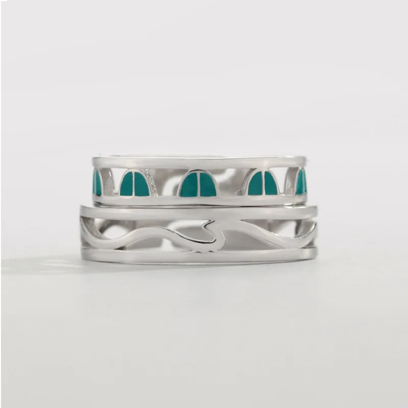 Silvology 925 Sterling Silver Original Window Couple Rings Creative Elegant Male Female Open Festival Jewelry | Украшения и