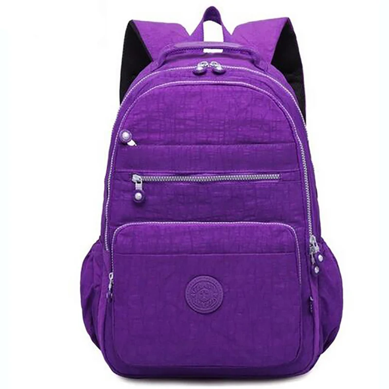 Light Purple TEGAOTE школьный женский рюкзак, Mochila женские рюкзаки Водонепроницаемая нейлоновая сумка Повседневная дорожная сумка для ноутбука рюкзак для девочки-подростка - Цвет: Light Purple