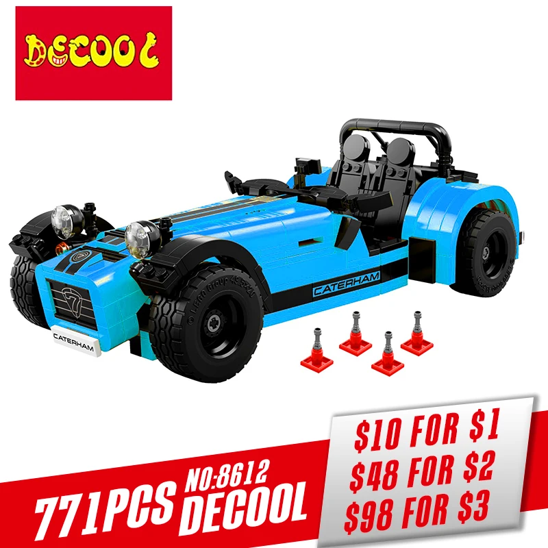 Decool 8612 Caterham семь 620R Строительный кирпич блоки Игрушечные лошадки для детей