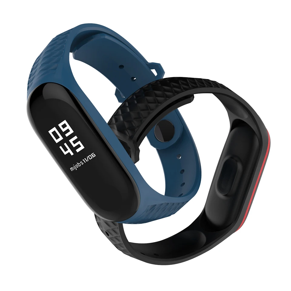 Силиконовый ремешок для Xiaomi Mi Band 3 4 спортивные аксессуары смарт часов