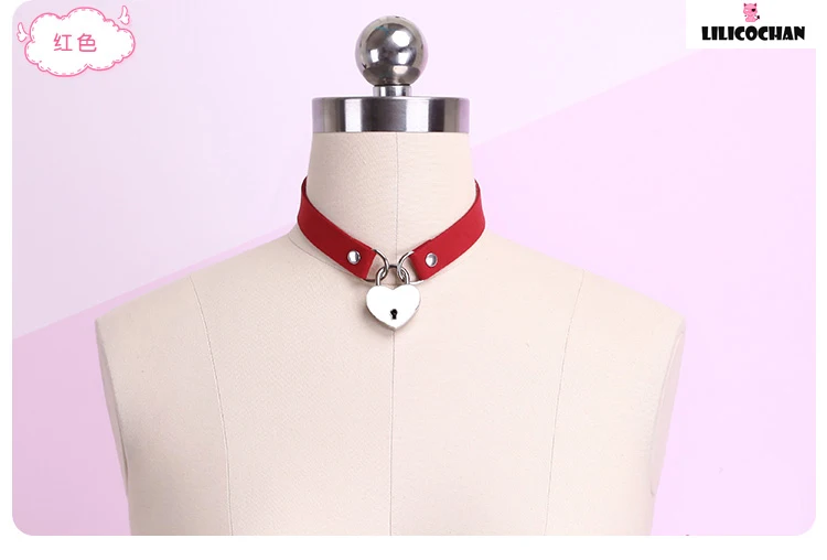 Handmade Sexy PU Choker Punk Rock Heart lock Metal Leather Collar BDSM Bondage Necklace Neckband Sex Toys for women |