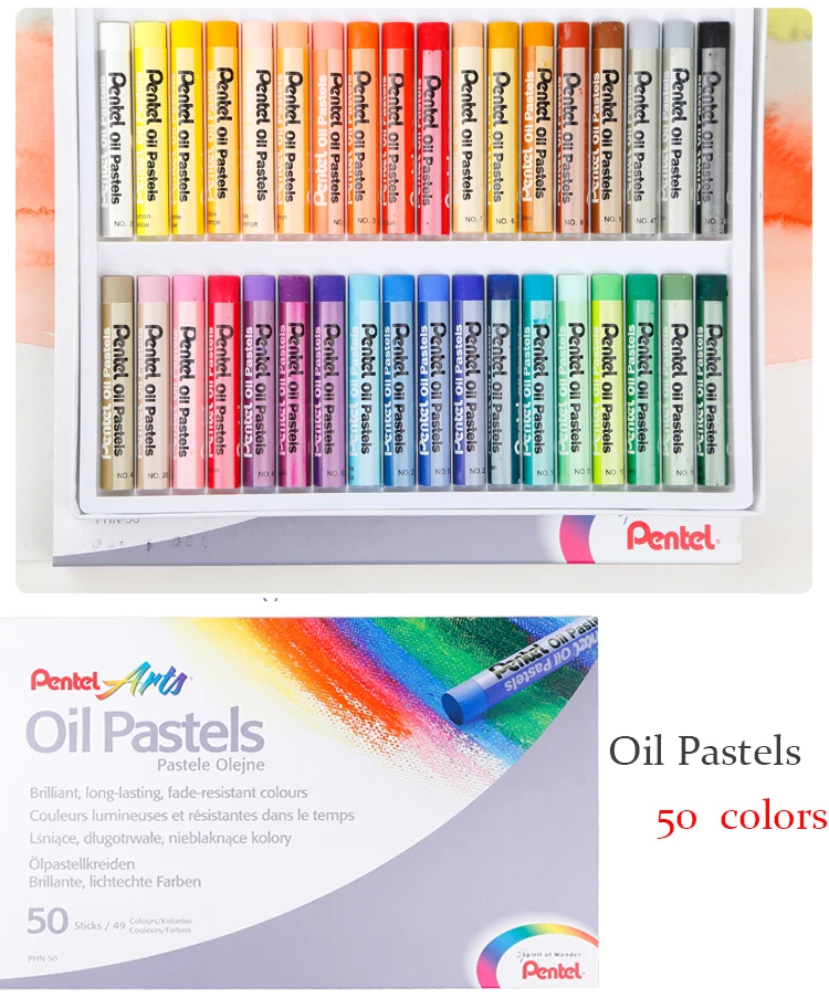 Pentel 12/16/25/36/50 цвет масляная пастель детский сад, рисующего граффити моющиеся цветные карандаши