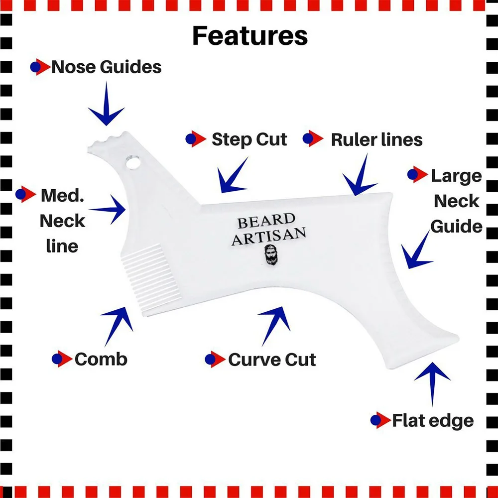 Шаблон для укладки бороды мужчин расческа универсальный инструмент придания