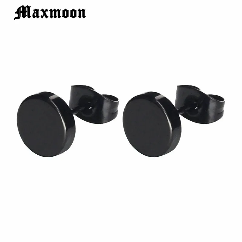 Женские и мужские серьги-гвоздики Maxmoon 1 пара сережек из нержавеющей стали с