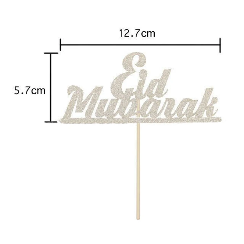 Рамадан торт Топпер Eid Mubarak Золотая блестящая бумага украшения для кексов для Hajj Mubarak Украшения мусульманские Eid выпечки Baby Shower