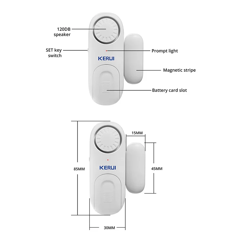 

KERUI D1 Wireless Small Independent Door Magnetic Standalone Door/Window Sensor Alarm Security Protection alarm