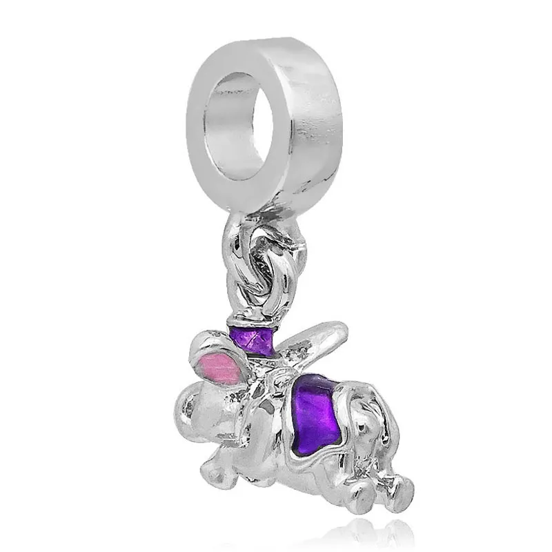 purple dumbo Популярные изысканные европейские бусины Сделай Сам прекрасный зеленый Тинкербелл талисманы подходят к оригиналу Пандора браслеты драгоценные подарки - Цвет: purple dumbo